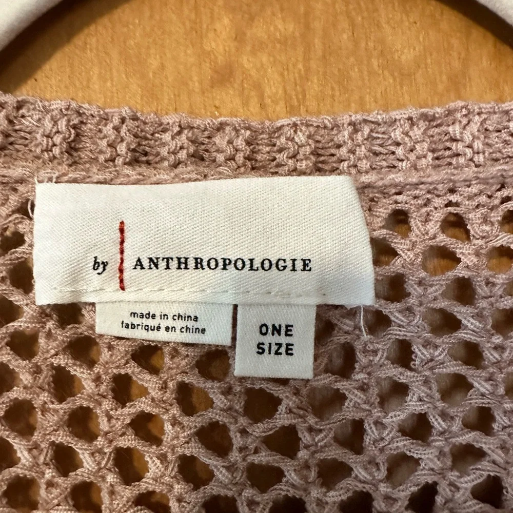 Anthropologie Blush Open Knit Cardigan - Picture 4 of 5